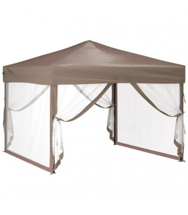 Folding Party Tent with Sidewalls Taupe 3x3 m