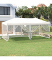 vidaXL Folding Party Tent with Sidewalls White 3x6 m