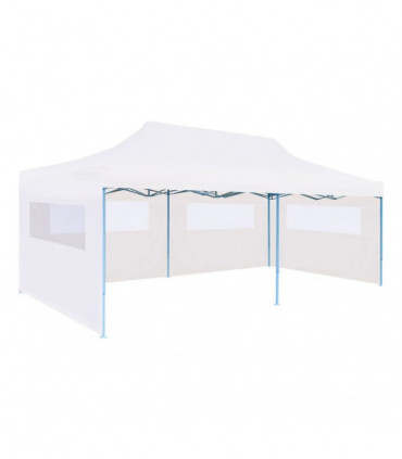 Folding Pop-up Partytent with Sidewalls 3x6 m Steel White