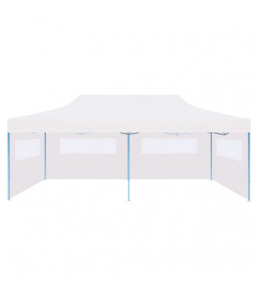 Folding Pop-up Partytent with Sidewalls 3x6 m Steel White