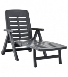 Folding Sun Lounger Plastic Anthracite