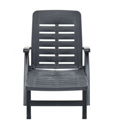 Folding Sun Lounger Plastic Anthracite