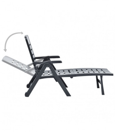 Folding Sun Lounger Plastic Anthracite