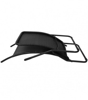Folding Sun Lounger Poly Rattan Black