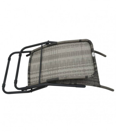 Folding Sun Lounger Poly Rattan Grey
