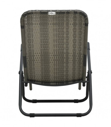 Folding Sun Lounger Poly Rattan Grey