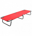 Folding Sun Lounger Red Steel