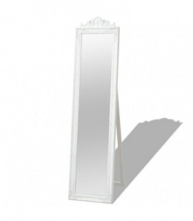 Free-Standing Mirror Baroque Style 160x40 cm White