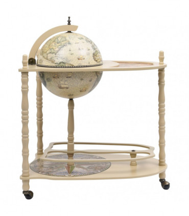 Freestanding Globe Bar Wind Stand Eucalyptus Wood Green