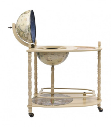 Freestanding Globe Bar Wind Stand Eucalyptus Wood Green