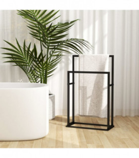 Freestanding Towel Rack Black 48x24x78.5 cm Steel