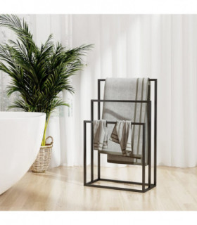Freestanding Towel Rack Black 48x24x79 cm Iron