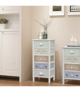 French Storage Cabinet 5 Drawers Wood