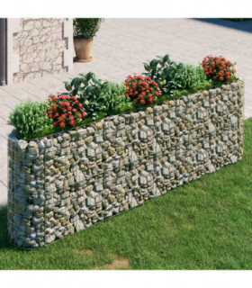 Gabion Raised Bed Galvanised Iron 330x50x100 cm