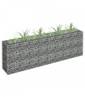 Gabion Raised Bed Galvanised Steel 180x30x60 cm