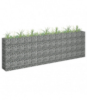 Gabion Raised Bed Galvanised Steel 270x30x90 cm