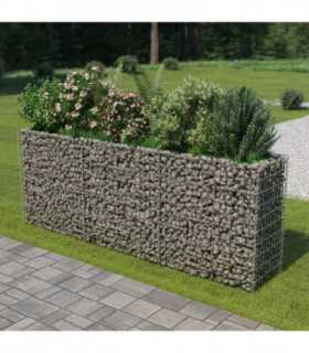 Gabion Raised Bed Galvanised Steel 270x50x100 cm