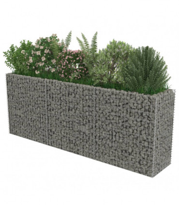 Gabion Raised Bed Galvanised Steel 270x50x100 cm