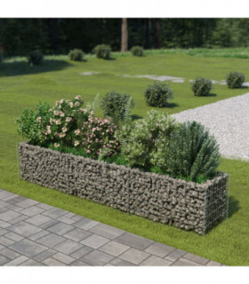 Gabion Raised Bed Galvanised Steel 270x50x50 cm