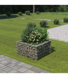 Gabion Raised Bed Galvanised Steel 90x90x50 cm