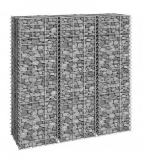 Gabion Raised Beds 3 pcs 30x30x100 cm Iron