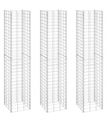 Gabion Raised Beds 3 pcs 30x30x150 cm Iron