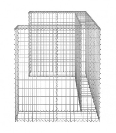 Gabion Wall for Garbage Bins Galvanised Steel 180x100x110 cm