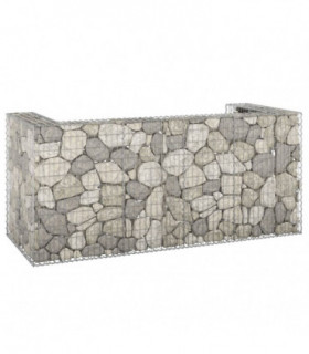 Gabion Wall for Garbage Bins Galvanised Steel 254x100x110 cm