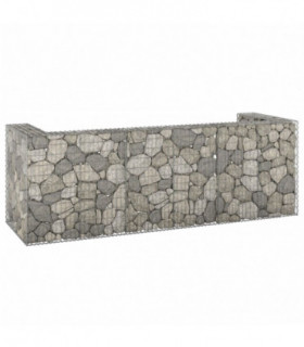 Gabion Wall for Garbage Bins Galvanised Steel 325x100x110 cm