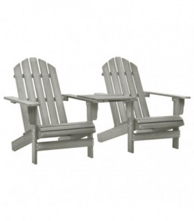 Garden Adirondack Chair Solid Fir Wood Grey