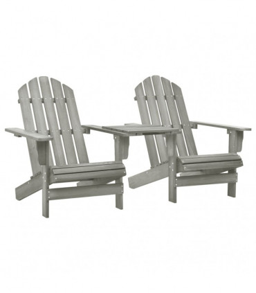 Garden Adirondack Chair Solid Fir Wood Grey