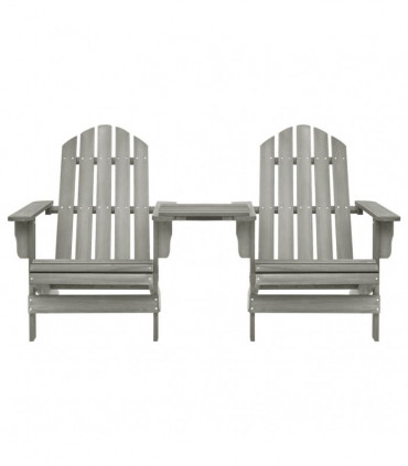 Garden Adirondack Chair Solid Fir Wood Grey