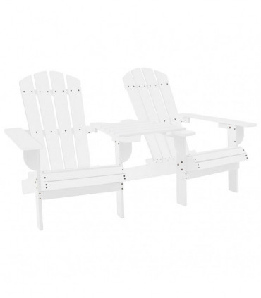 Garden Adirondack Chair Solid Fir Wood White