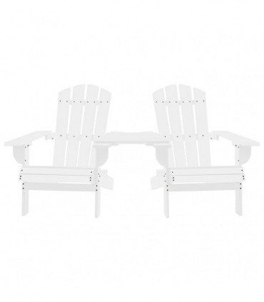 Garden Adirondack Chair Solid Fir Wood White