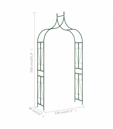 Garden Arch Dark Green 120x38x258 cm Iron