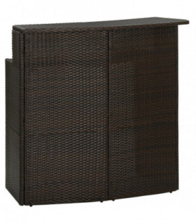 Garden Bar Table Brown 120x55x110 cm Poly Rattan
