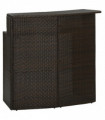 Garden Bar Table Brown 120x55x110 cm Poly Rattan