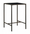 Garden Bar Table Brown 70x70x110 cm Poly Rattan and Glass