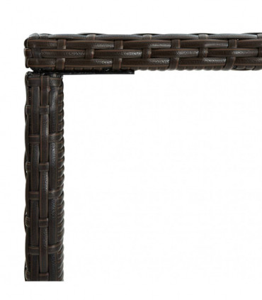 Garden Bar Table Brown 70x70x110 cm Poly Rattan and Glass