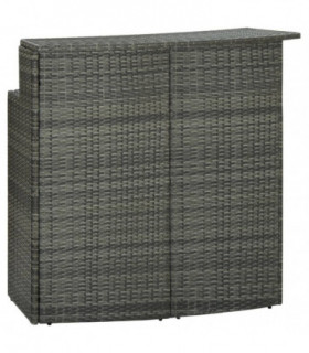 Garden Bar Table Grey 120x55x110 cm Poly Rattan