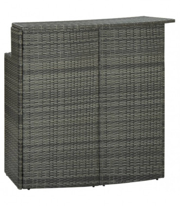 Garden Bar Table Grey 120x55x110 cm Poly Rattan