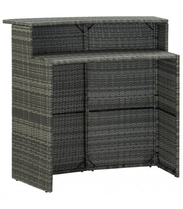 Garden Bar Table Grey 120x55x110 cm Poly Rattan