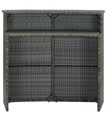 Garden Bar Table Grey 120x55x110 cm Poly Rattan