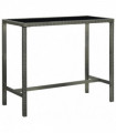 Garden Bar Table Grey 130x60x110 cm Poly Rattan and Glass