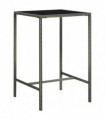 Garden Bar Table Grey 70x70x110 cm Poly Rattan and Glass