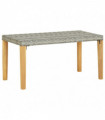 Garden Bench 120 cm Grey Poly Rattan and Solid Acacia Wood