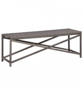 Garden Bench 120 cm Poly Rattan Grey