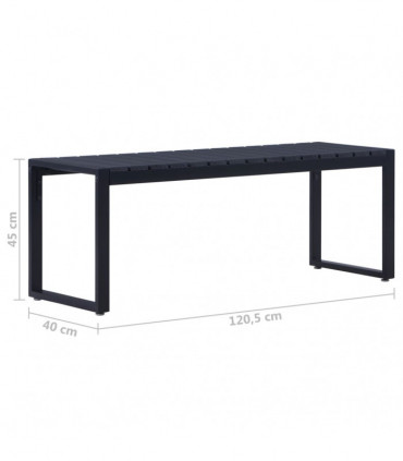 Garden Bench 120.5 cm PS Board Black