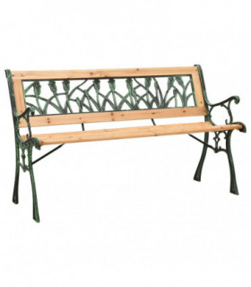 Garden Bench 122 cm Cast Iron and Solid Firwood