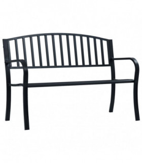 Garden Bench 125 cm Black Steel